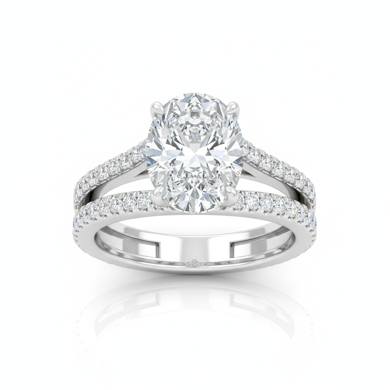 White Gold Elara Oval Diamond Engagement Ring