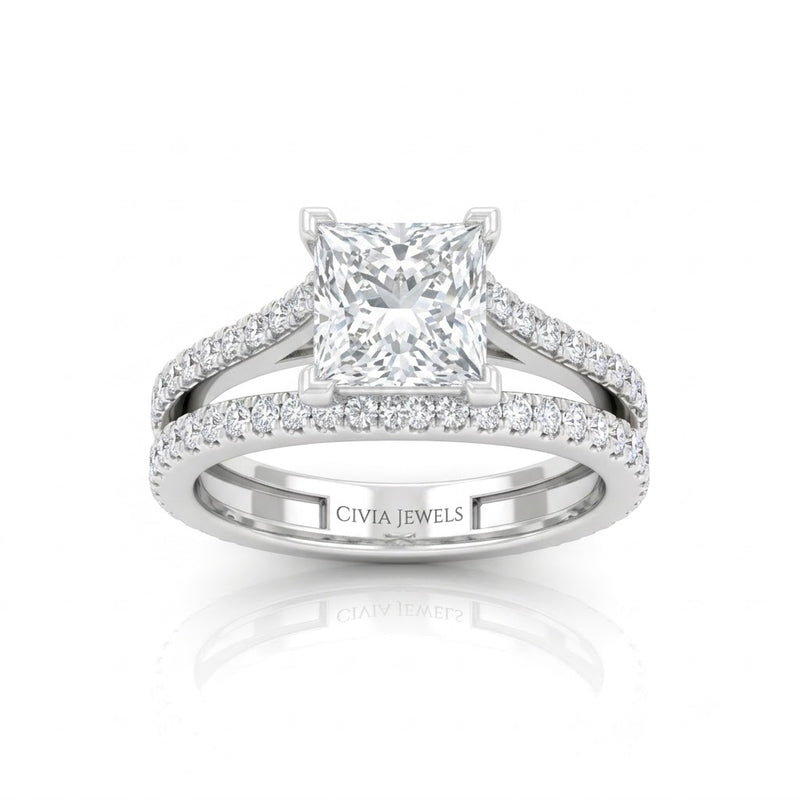 Silver Elara Princess Diamond Engagement Ring