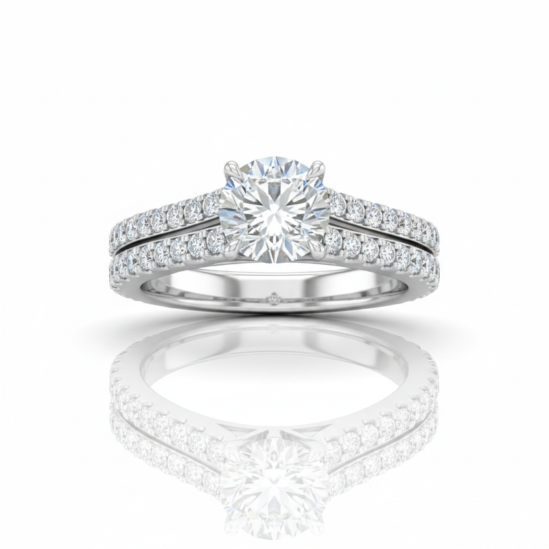 White Gold Valerisse Round Diamond Engagement Ring