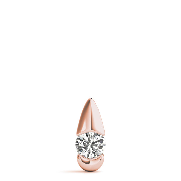 Rose gold Round Diamond Bezel Set Teardrop Pendant