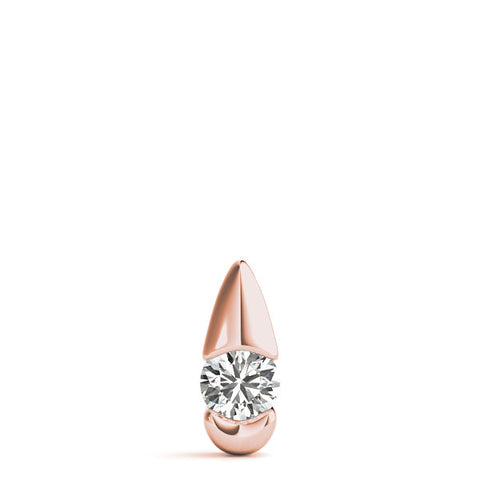Rose gold Round Diamond Bezel Set Teardrop Pendant