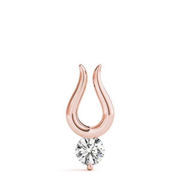 Rose gold Round Solitaire Bezel Set Pendant