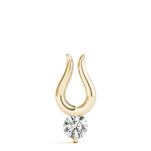 Yellow gold Round Solitaire Bezel Set Pendant