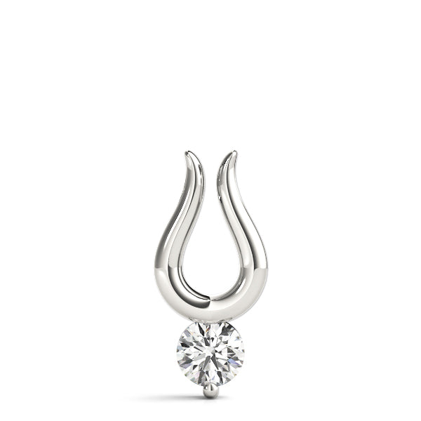White gold Round Solitaire Bezel Set Pendant