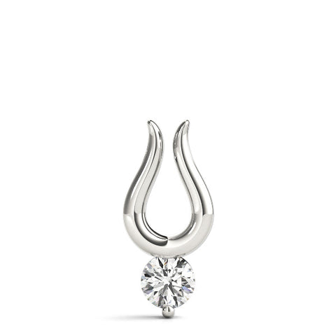 White gold Round Solitaire Bezel Set Pendant