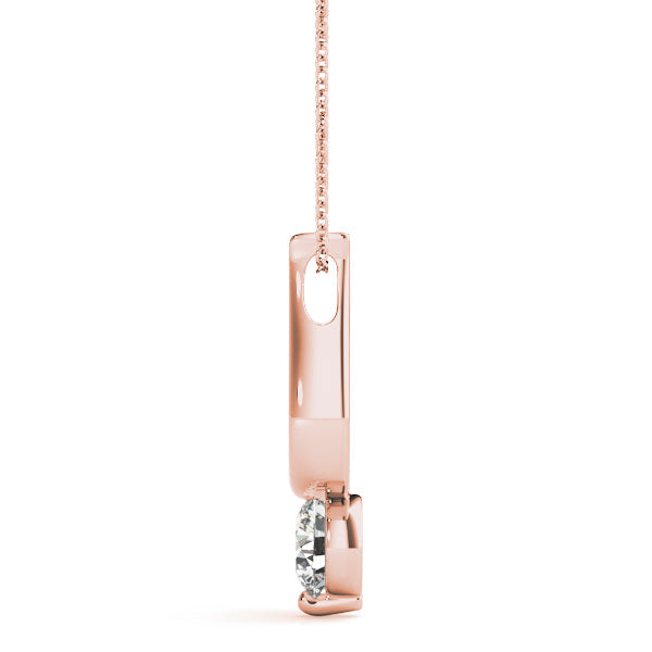 Rose gold Round Solitaire Bezel Set Pendant