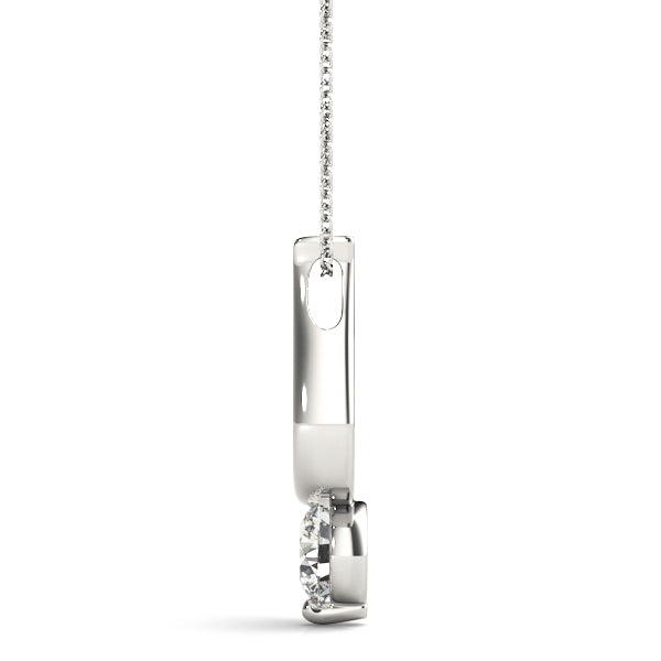 White gold Round Solitaire Bezel Set Pendant