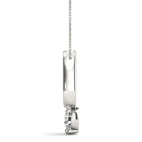 White gold Round Solitaire Bezel Set Pendant