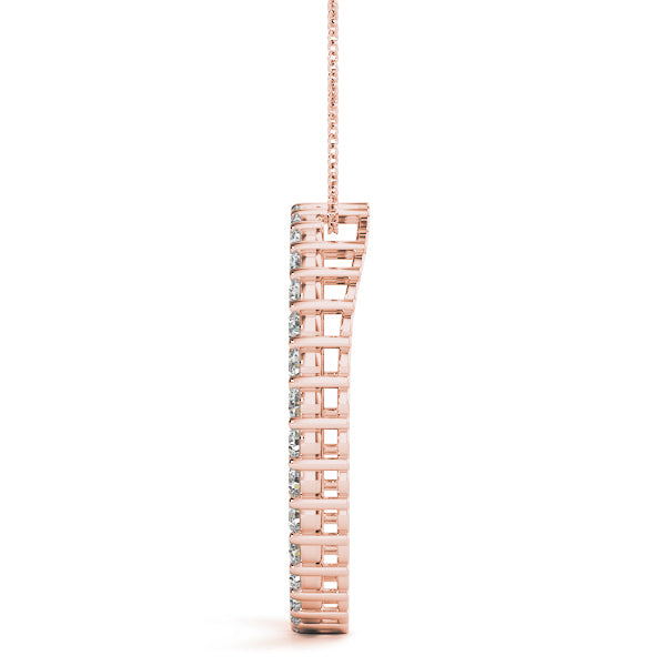 Rose gold Round Diamond Prong-Set Eternity Pendant