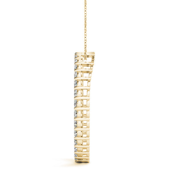 Yellow gold Round Diamond Prong-Set Eternity Pendant