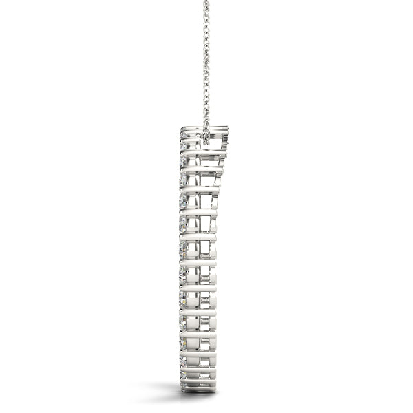 White gold Round Diamond Prong-Set Eternity Pendant