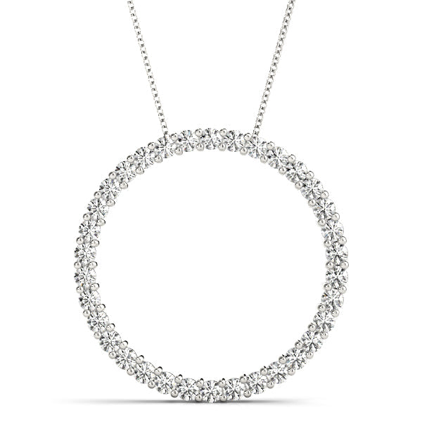 White gold Round Diamond Prong-Set Eternity Pendant