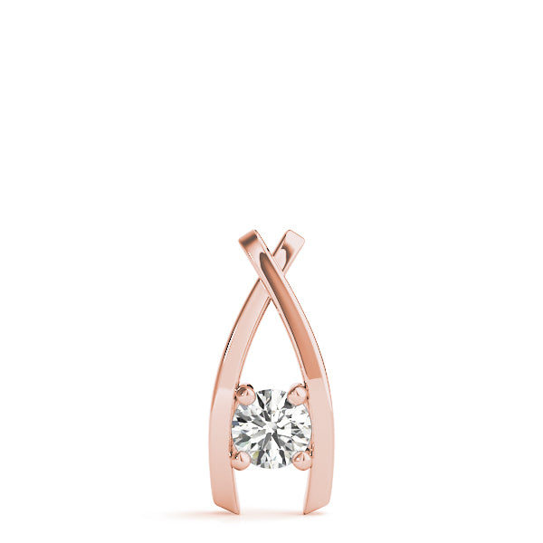Rose gold Round Solitaire Prong-Set Pendant