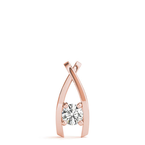 Rose gold Round Solitaire Prong-Set Pendant