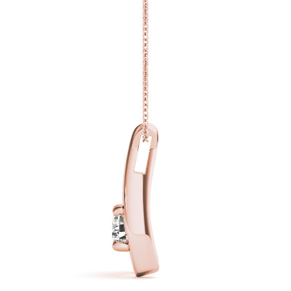 Rose gold Round Solitaire Prong-Set Pendant