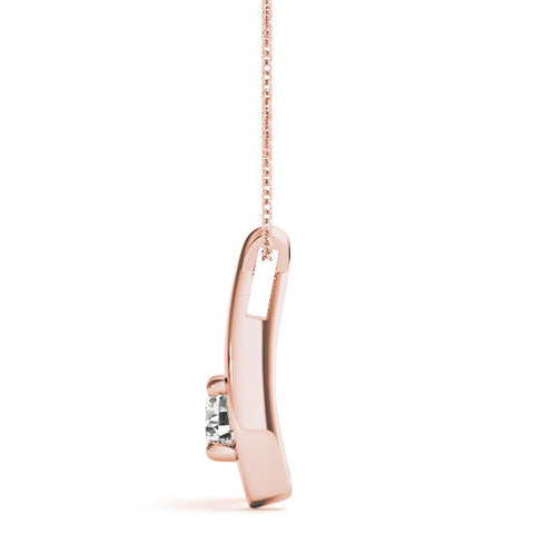 Rose gold Round Solitaire Prong-Set Pendant