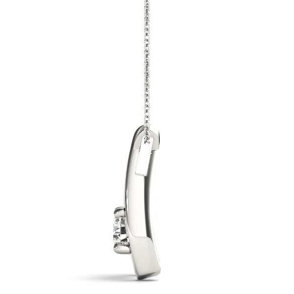 White gold Round Solitaire Prong-Set Pendant
