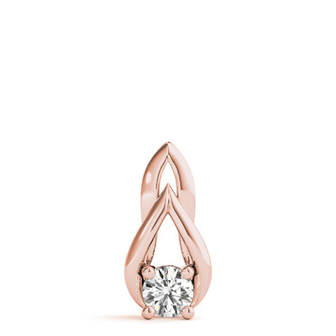 Rose gold Round Solitaire Prong-Set Diamond Pendant