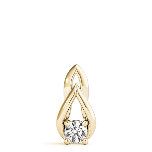 Yellow gold Round Solitaire Prong-Set Diamond Pendant