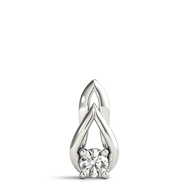 White gold Round Solitaire Prong-Set Diamond Pendant