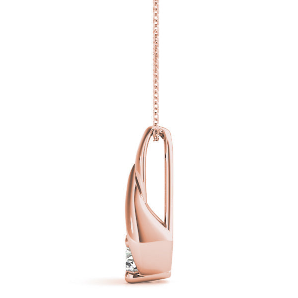 Rose gold Round Solitaire Prong-Set Diamond Pendant