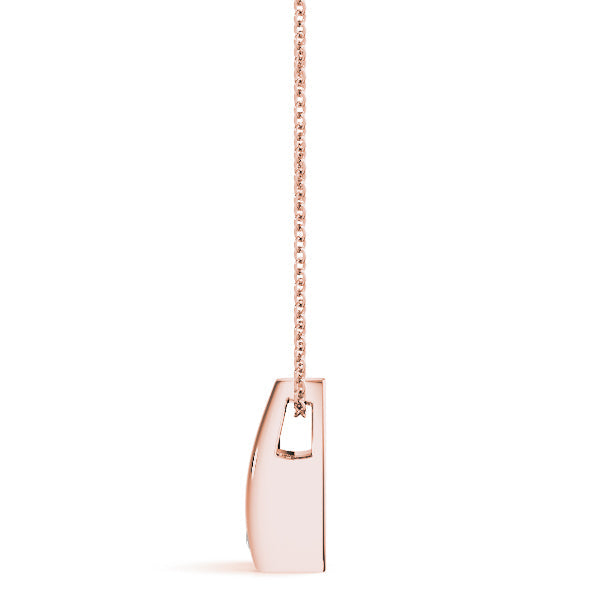 Rose gold Round Bezel Solitaire Pendant with V-Prong Setting