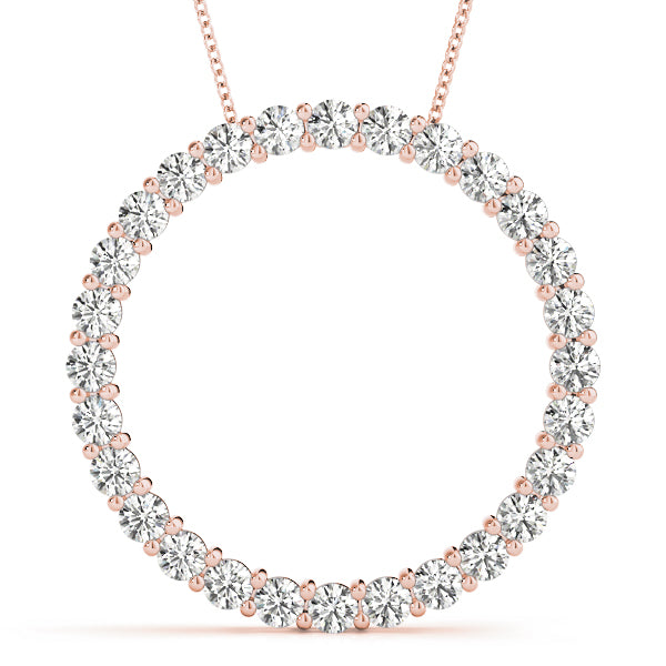 Rose gold Round Diamond Prong Set Eternity Pendant