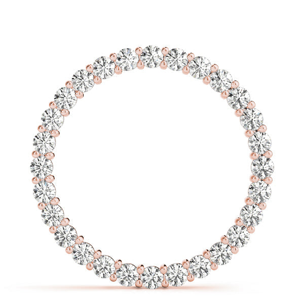 Rose gold Round Diamond Prong Set Eternity Pendant