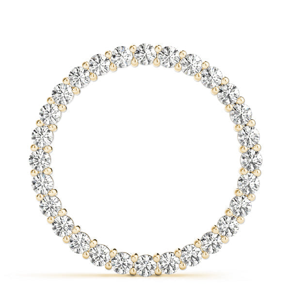 Yellow gold Round Diamond Prong Set Eternity Pendant