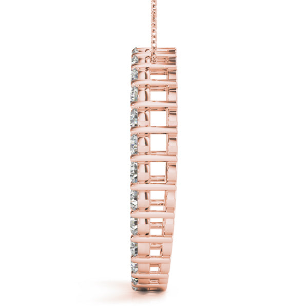 Rose gold Round Diamond Prong Set Eternity Pendant