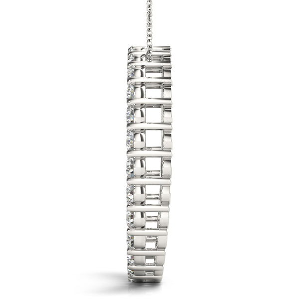 White gold Round Diamond Prong Set Eternity Pendant