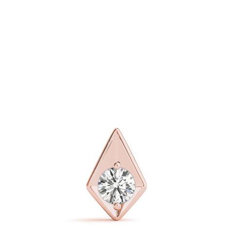 Rose gold Round Diamond Rhombus Bezel Pendant
