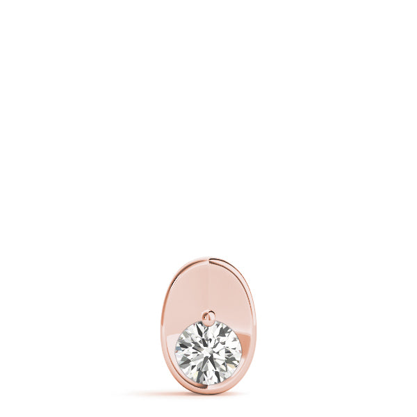 Rose gold Half Bezel Round Cut Diamond Pendant