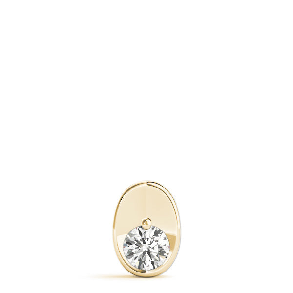 Yellow gold Half Bezel Round Cut Diamond Pendant