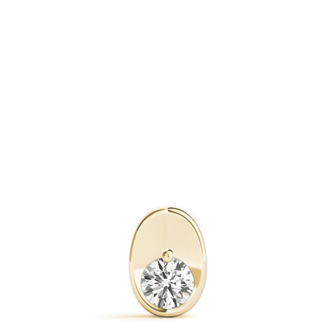 Yellow gold Half Bezel Round Cut Diamond Pendant