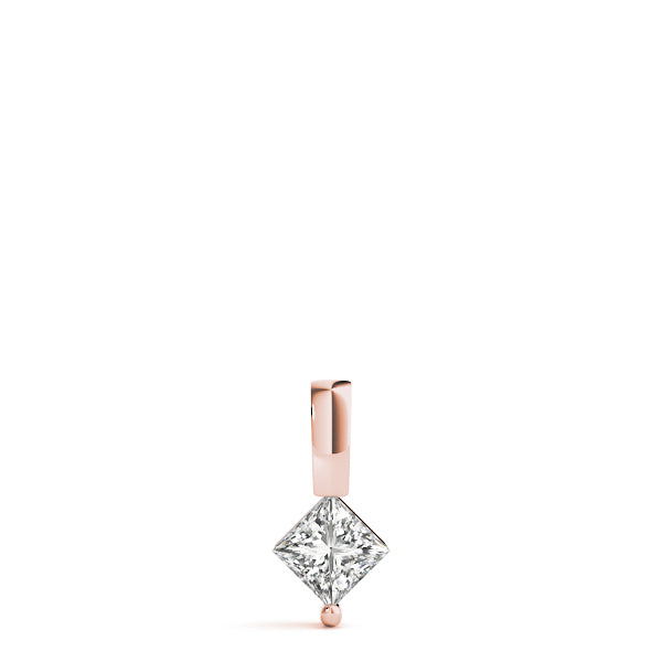 Rose gold Princess Cut Bezel Set Diamond Pendant