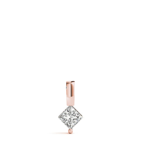 Rose gold Princess Cut Bezel Set Diamond Pendant