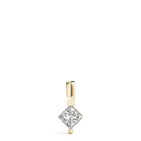 Yellow gold Princess Cut Bezel Set Diamond Pendant