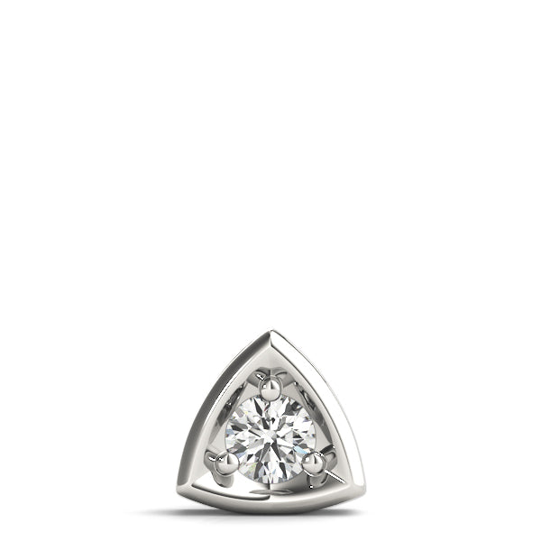 White gold Trillion Cut Diamond Bezel Pendant