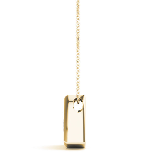 Yellow gold Trillion Cut Diamond Bezel Pendant