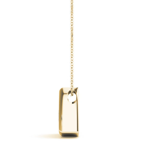 Yellow gold Trillion Cut Diamond Bezel Pendant