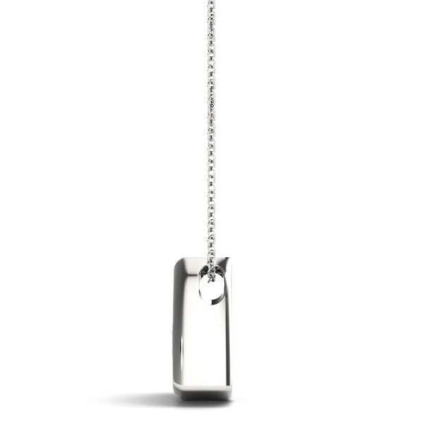 White gold Trillion Cut Diamond Bezel Pendant
