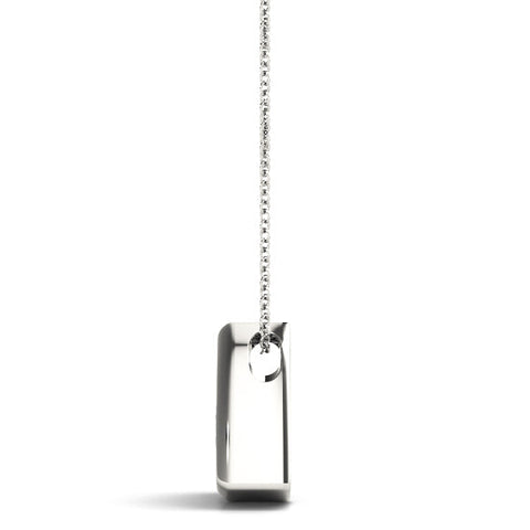 White gold Trillion Cut Diamond Bezel Pendant