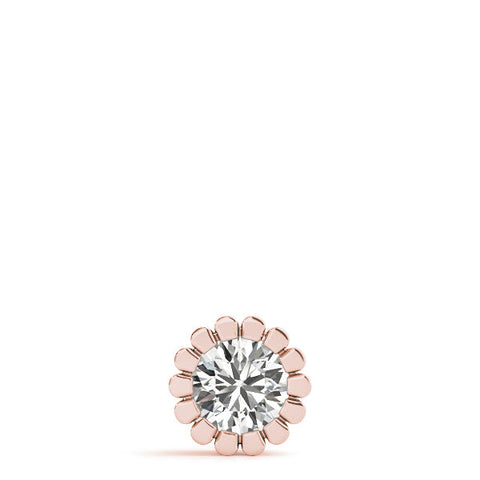 Rose gold Round Diamond Flower Prong Pendant