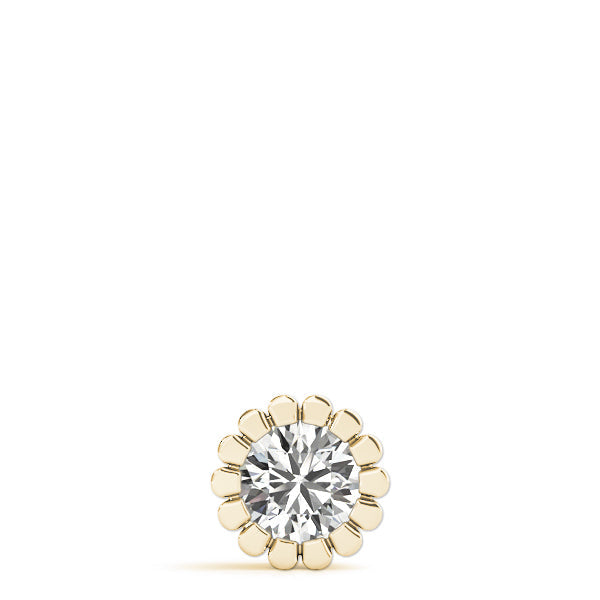Yellow gold Round Diamond Flower Prong Pendant