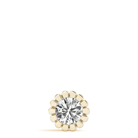 Yellow gold Round Diamond Flower Prong Pendant