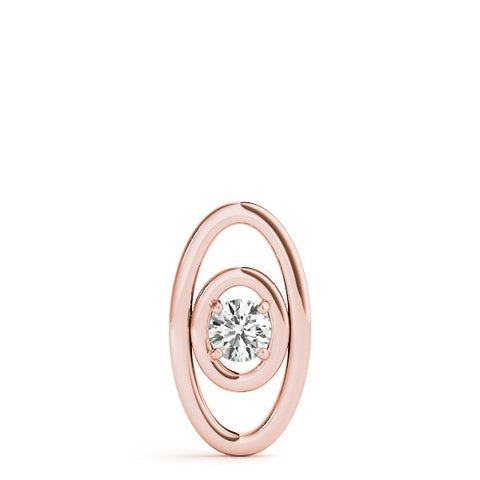 Rose gold Round Diamond Bezel Set Pendant with Double Halo