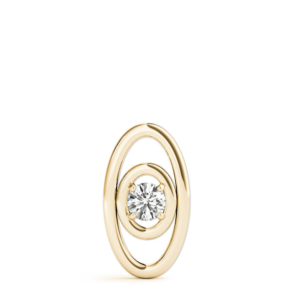 Yellow gold Round Diamond Bezel Set Pendant with Double Halo