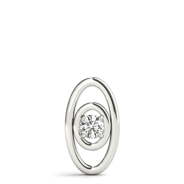 White gold Round Diamond Bezel Set Pendant with Double Halo