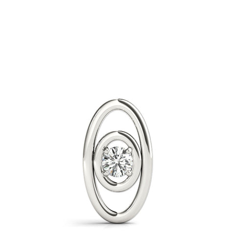 White gold Round Diamond Bezel Set Pendant with Double Halo